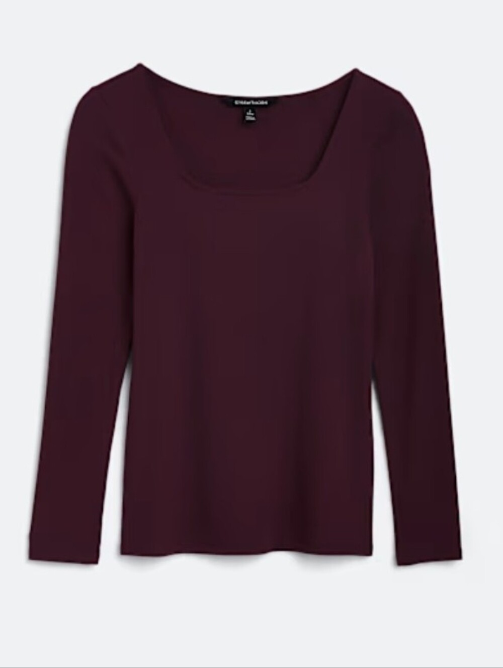 41 Hawthorn Long-Sleeve Square Neck Top in Deep Plum